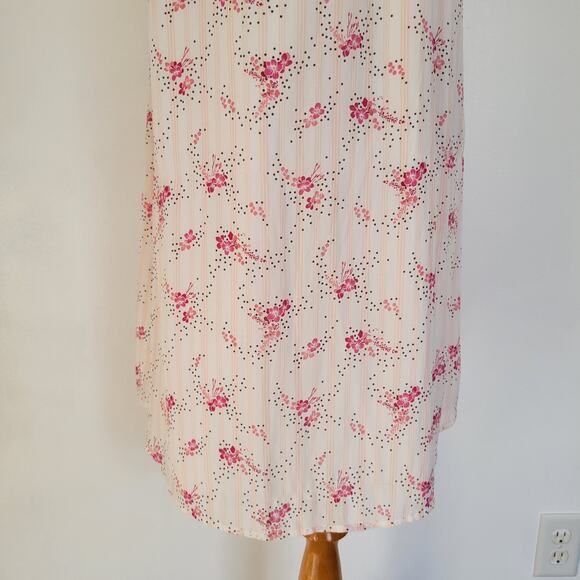 LOFT Floral Swing Dress Pink Halter Tie Neck Relaxed Summer Women Small - Picture 7 of 14